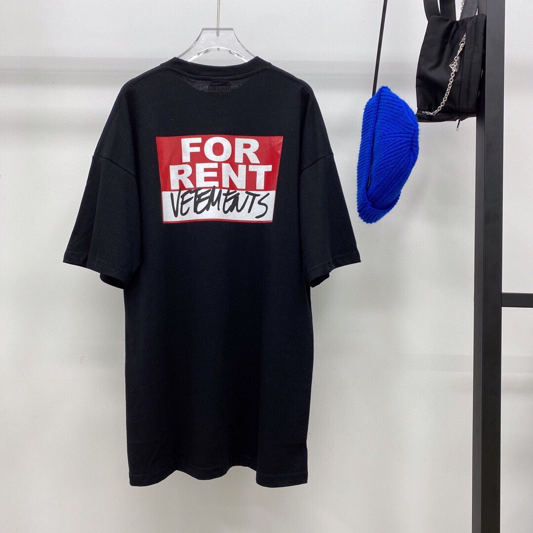 Vetements 20ss FOR RENT后背字母印花T恤男女同款- LP studio